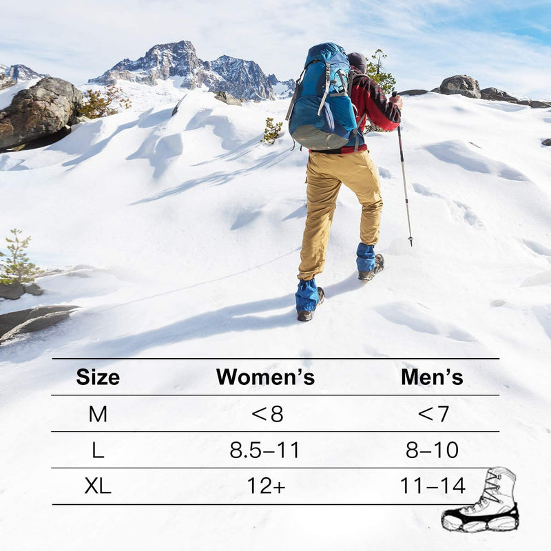 Crampons Ice Cleats Safety Traction Cleats Snow Ice Grips 23 Spikes fit Boots/Shoes for Women Men Hiking Walking black Medium (Boot Size: M <7/W <8) - BeesActive Australia