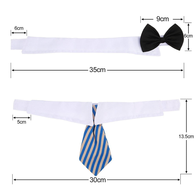 3 Pieces Adjustable Pets Dog Cat Bow Tie Pet Costume Necktie Collar for Small Dogs Puppy Grooming Accessories (S) - BeesActive Australia