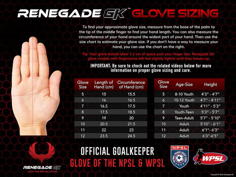 Renegade GK Triton Goalie Gloves with Microbe-Guard (Sizes 5-11, 3 Styles, Level 2) Pro-Tek Fingersaves & Durable 3.5+3MM Super Grip | Great Hard Ground Goalkeeper Glove | Based in The USA Raider - Roll Cut 8 - BeesActive Australia