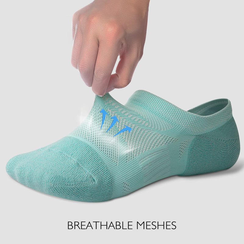 Gonii No Show Socks Womens Athletic Compression Running Low Cut Cushioned Socks 5-Pairs 5-7 5 Pairs Mood Boosting Colors - BeesActive Australia