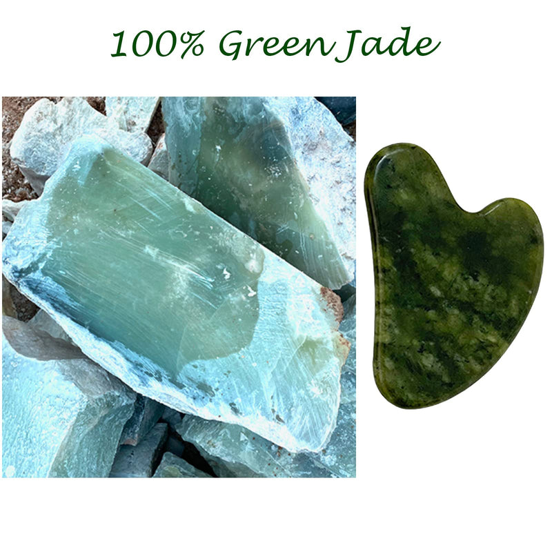 Gua Sha, Premium Gua Sha Stone, Guasha for Face Upgraded, Guasha Stone Natural Jade Stone Green - BeesActive Australia