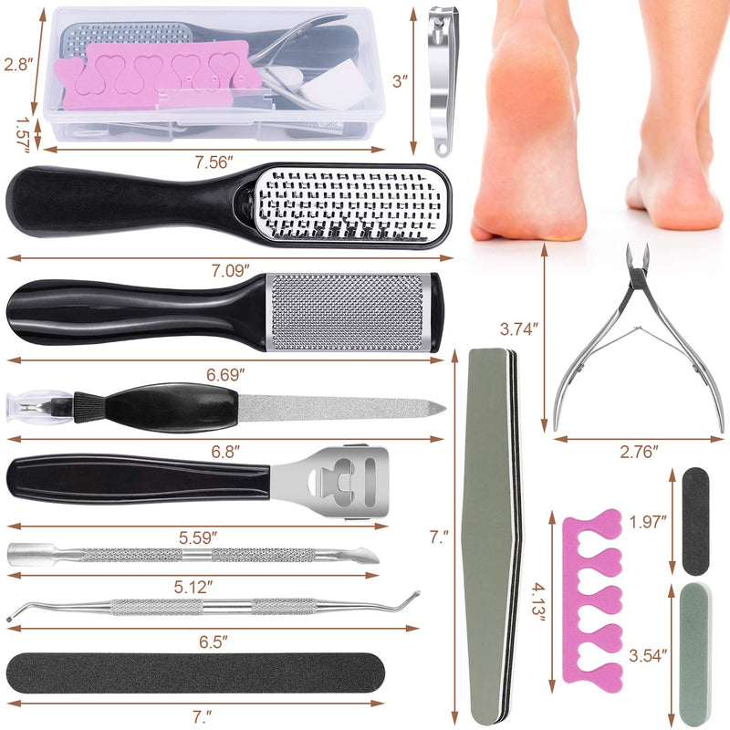 EAONE 20 in 1 Professional Pedicure Tools Set, Foot Care Pedicure Kit Stainless Steel Foot Rasp Foot Dead Skin Remover Pedicure Kit for Men Women Mother’S Day Gift - BeesActive Australia