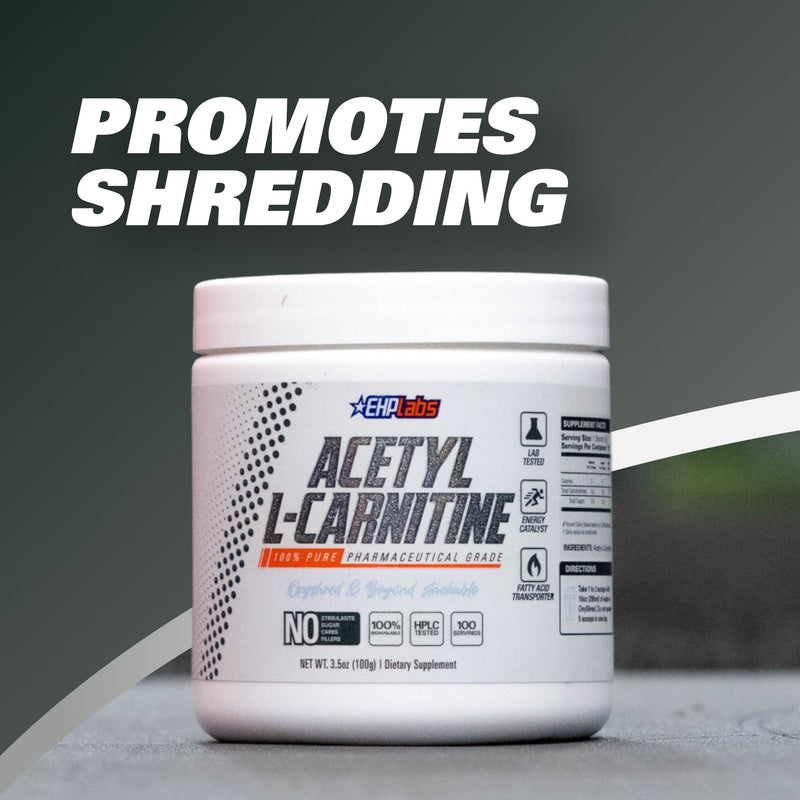 EHPlabs Acetyl L Carnitine Powder, Supports Natural Energy Production, Supports Metabolism, Assists in Healthy Brain Function, Supports Heart Health, Vegan, Gluten Free, Non GMO, 100 Serving, 500g - BeesActive Australia