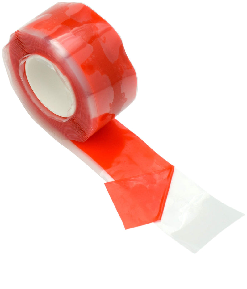 Domain Cycling - Premium Self-Fusing Silicone Tape for Bike Handlebars and Waterproofing Tape - 10 Ft Roll of Self-Bonding Handlebar Tape for Road Bike - Repair Griptape (Red) Red - BeesActive Australia