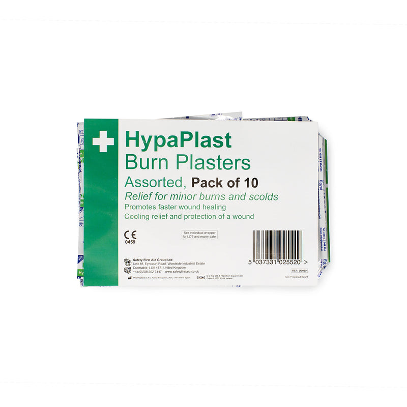 HypaPlast Burn Plasters Sterile Hypoallergenic, Pack of 10 (Assorted),Packaging may vary Single - BeesActive Australia