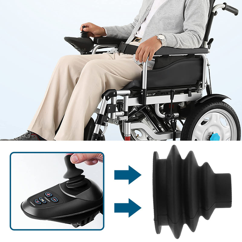 2Pcs Joystick Knob Joystick Gaiter Rubber Joystick Controller Knob Dust Cover Set Accessories for Electric Wheelchairs Black - BeesActive Australia