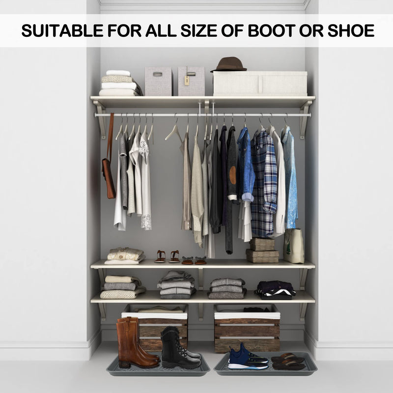 Aumket Boot Tray,Multi-Purpose 15.8" x 11.8" x 1.2" Floor Protection-Pet Bowls-Paint-Dog Bowls,Shoes, Pets, Garden - Mudroom, Entryway, Garage-Indoor and Outdoor Friendly Gray - BeesActive Australia
