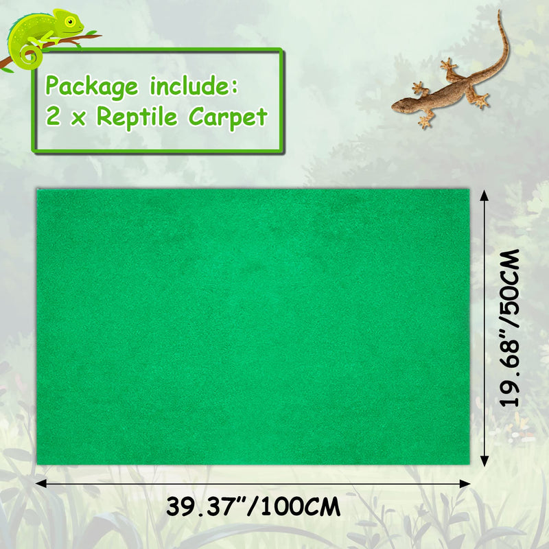 Tfwadmx Reptile Carpet Mat Large Substrate Liner Bedding Reptile Supplies for Terrarium Lizards Snakes Bearded Dragon Gecko Chamelon Turtles Iguana (39"X20") 2PCS - BeesActive Australia