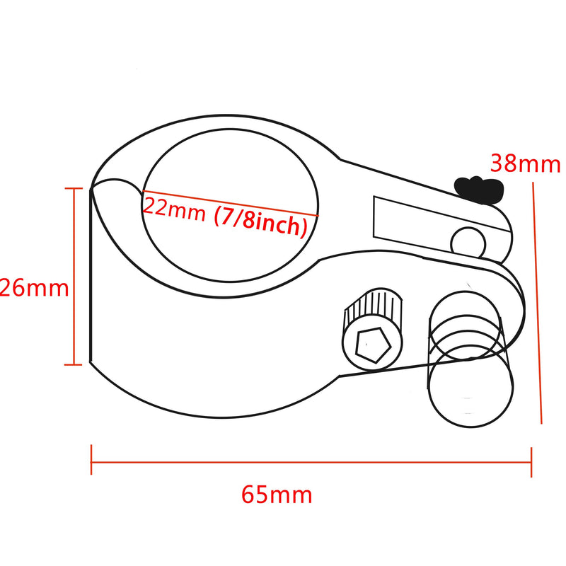 [AUSTRALIA] - Heavy Dudy 316 SS Bimini Top Hinged Jaw Slide w/Boat Pin & Cam Clamp Pair 7/8" （22MM ） by NRX&XRC FOR 7/8" TUBE 