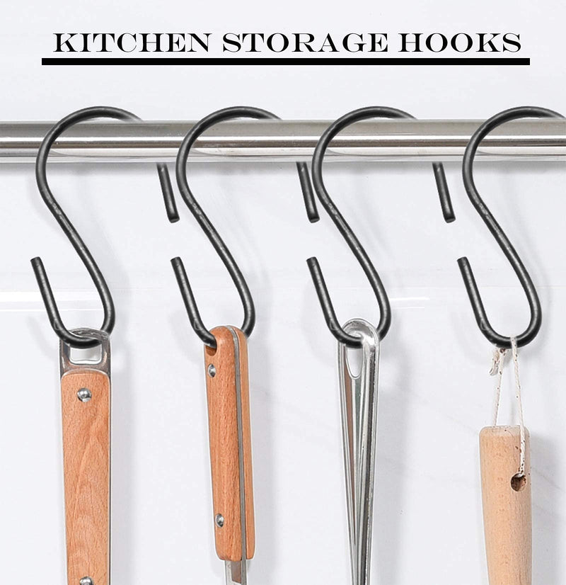 Bonsicoky 20PCS S Shaped Hooks, 2.24" x 1.14" Metal Hangers Storage Hooks for Hanging Pot, Jewelry, Decorations, Plants, Silver 2.24" x 1.14", 20Pcs - BeesActive Australia