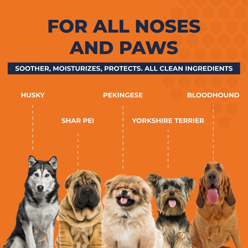 Bulldog Nose Butter & Paw Balm Treatment for Dry, Cracked and Rough Paw & Snout 2oz-Also Paw Moisturizer for Dogs and Protection for Hot Pavement-Dog Nose & Paw Balm,Paw Cream & Snout Soother for Dogs Pack of 1 - BeesActive Australia