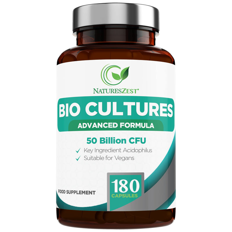Bio Cultures Complex Probiotics 50 Billion CFU with Prebiotics � 180 Vegan Capsules - Acidophilus & Saccharomyces Boulardii Probiotic - 6 Month Supply � Probiotics for Women & Men � Packaging may vary - BeesActive Australia