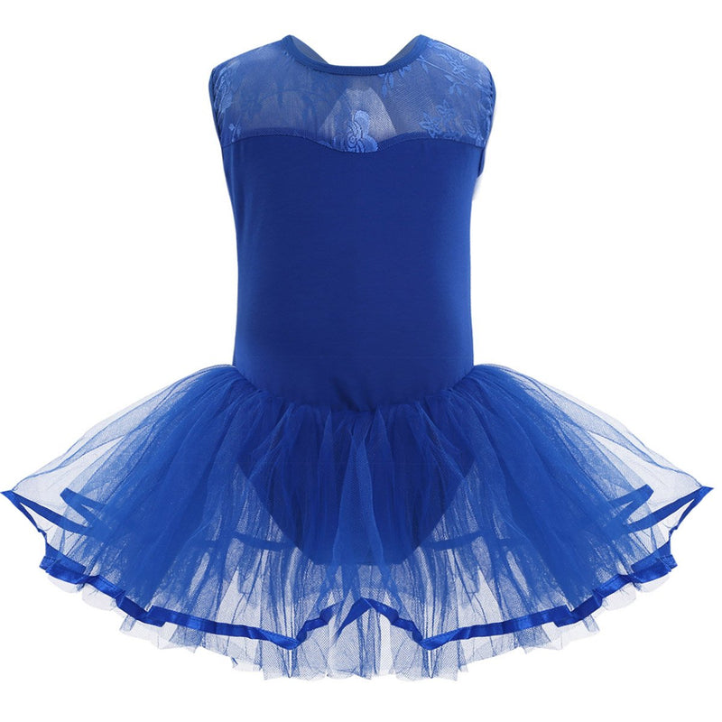 [AUSTRALIA] - Agoky Girls' Camisole Ballet Dress Gymnastic Leotard Tutu Skirt Ballerina Dance Costumes Blue Cutout Back 7 / 8 