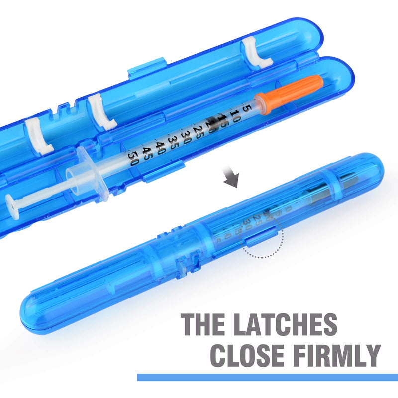 Medarchitect PSC (MA-PSC) Portable Travel Insulin Prefilled Syringe Case for Diabetes 2 Dark Blue Transparent+solid Green - BeesActive Australia