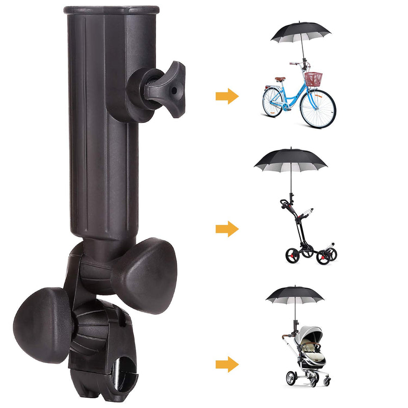 10L0L Universal 3 Wheel Golf Push Cart Umbrella Holder, Adjustable Angle, Umbrella Clip Mounting Attachment for Bike Stroller Wheelchair Fishing Beach Chair - BeesActive Australia