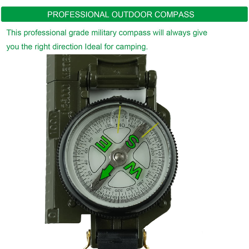 Military Compass, JYEASTZ Lensatic Sighting Compass for Hiking, Multifunctional Outdoor Compass Waterproof Durable Boy Scout Compass for Camping Hunting - BeesActive Australia
