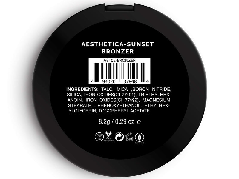 Aesthetica Sunset Bronzer Powder - Matte Bronzing Powder Makeup Contouring Powder - Vegan & Cruelty Free - BeesActive Australia