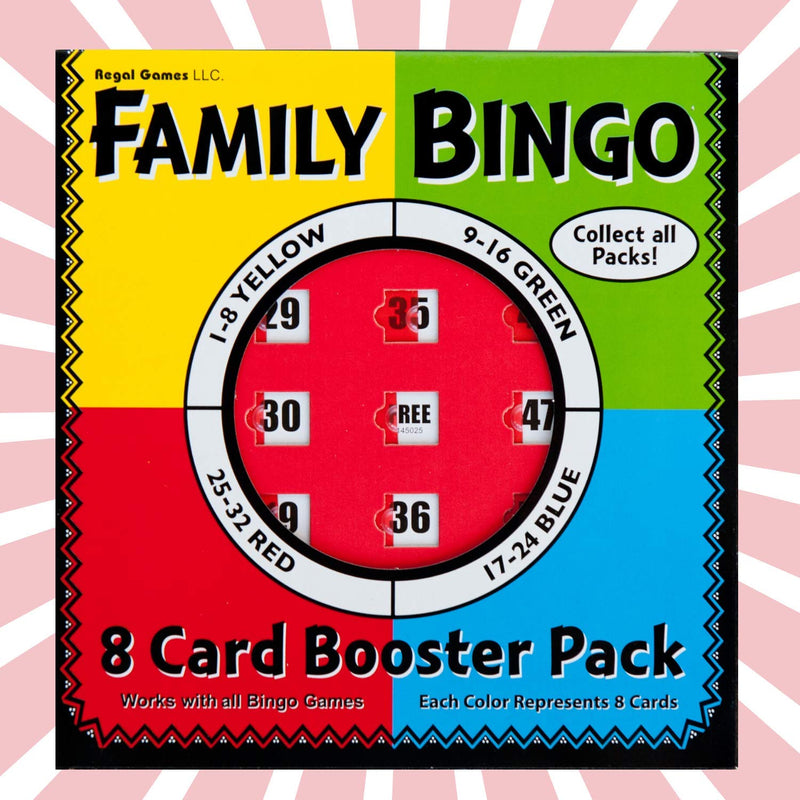 Regal Games Family Bingo Card Booster Expansion Pack, Red, 8 Cards Red (25-32) - BeesActive Australia