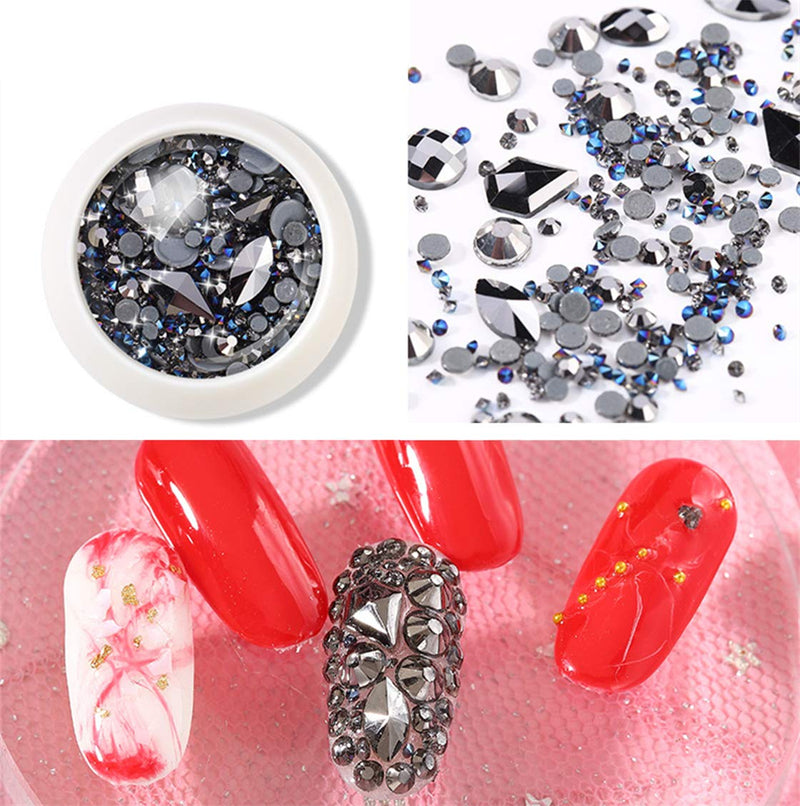 editTime 6 Wheels Mixed Sparkle Nail Art Rhinestones Diamonds Crystals Beads Artificial Pearls and Gold Silver Nail Studs Gems Metal Rivets Charms Hollow Moon Star Shaped (Micro mini stones kit) Micro mini stones kit - BeesActive Australia