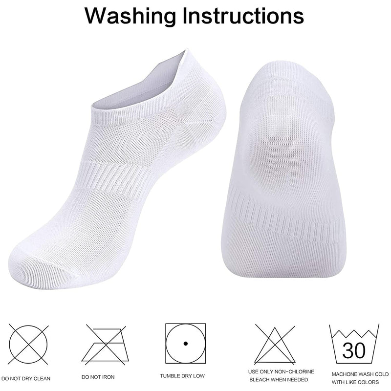 Women Ankle Athletic Socks, 6 Pairs Breathable Thin Socks, Low Cut Running Socks, Lightweight Sport Socks With Tab 6 Pairs White 6-9 - BeesActive Australia