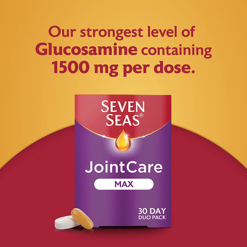 Seven Seas JointCare Supplements, Max, 356 mg Omega-3, Vitamin D & C, + Zinc, With Collagen & Glucosamine, EPA & DHA, 60 Capsules JointCare Max Single - BeesActive Australia