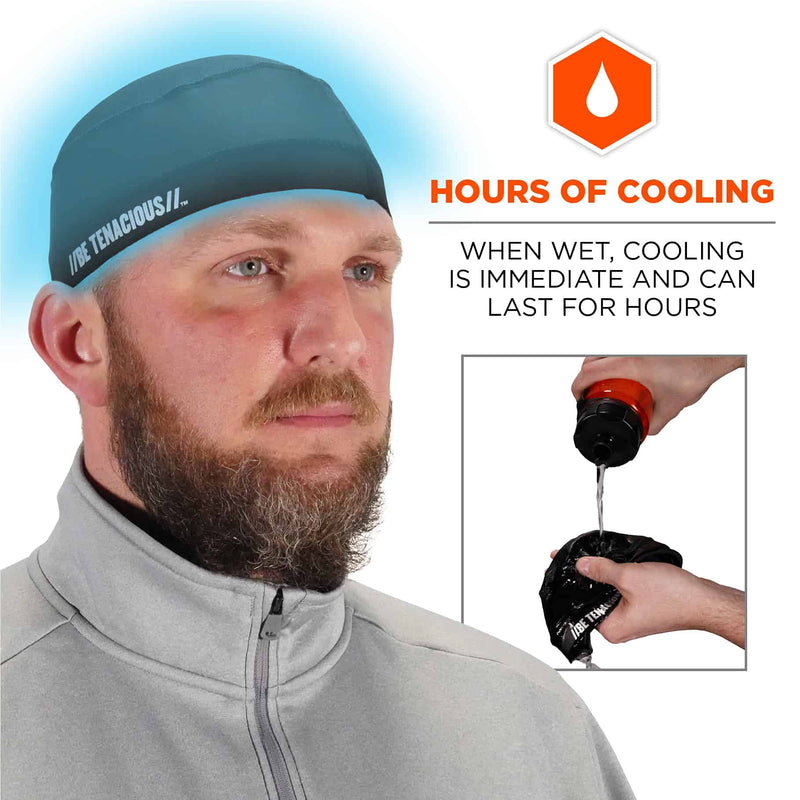 Ergodyne - 12686 Chill Its 6632 Cooling Skull Cap, Sweat Wicking Helmet Liner, UPF 50 Sun Protection Black - BeesActive Australia