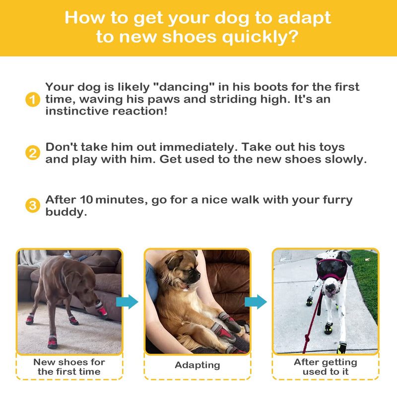 Dog Boots & Paw Protectors, Dog Booties for Hot Pavement, Dog Rain Boots, Dog Snow Winter Boots, Dog Shoes for Small Medium Large Dog Orange Size 1: Width 1.38'' ~1.57'' (Pack of 4) - BeesActive Australia