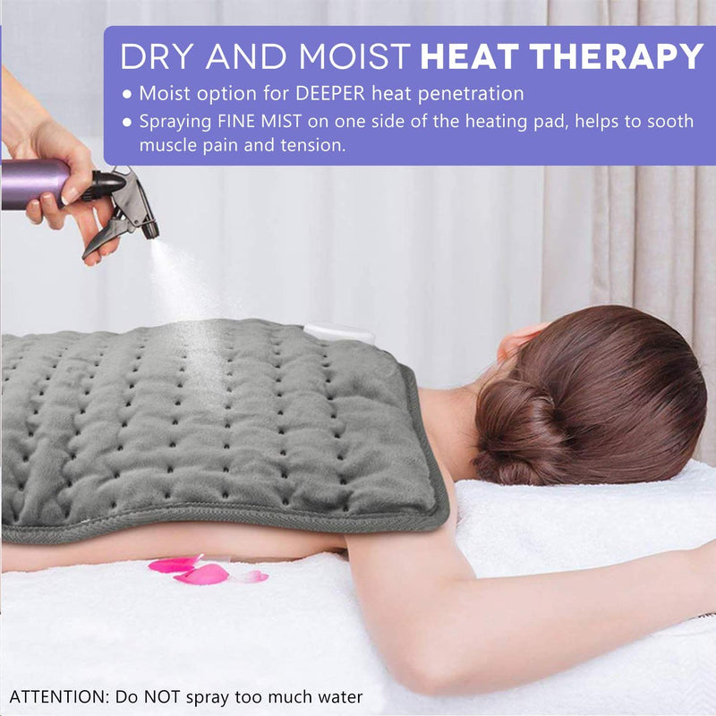 Electric Heating Pads, Heated Pad for Back Pain Muscle Pain Relieve (Dark Grey, 24"X12") Dark Grey 24"X12" - BeesActive Australia