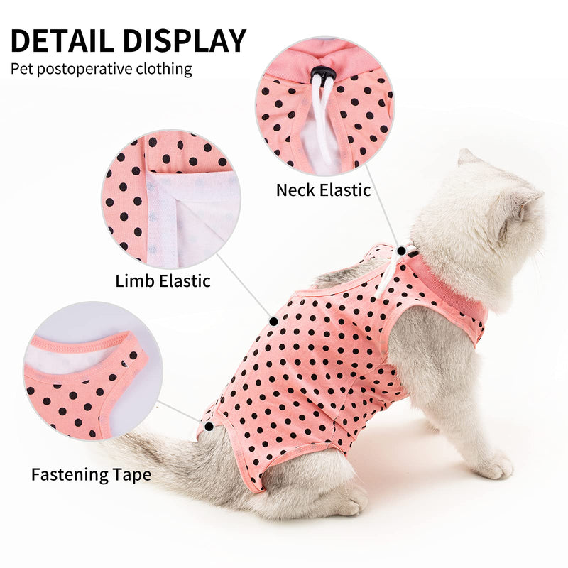 TORJOY Cat Professional Recovery Suit for Abdominal Wounds or Skin Diseases,After Surgery Wear Anti Licking Wounds,Breathable E-Collar Alternative for Cats and Dogs Medium Wave point - BeesActive Australia