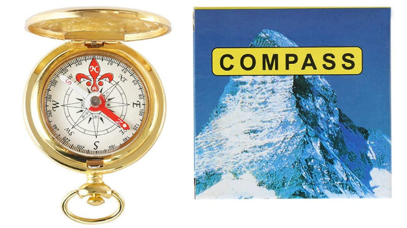 Camping Survival Metal Pocket Compass Nightlight Military Compass Suitable for Hiking, Camping, Backpacking, Hunting, Mountaineering, Outdoor Activities Survival Equipment Style 2 - BeesActive Australia