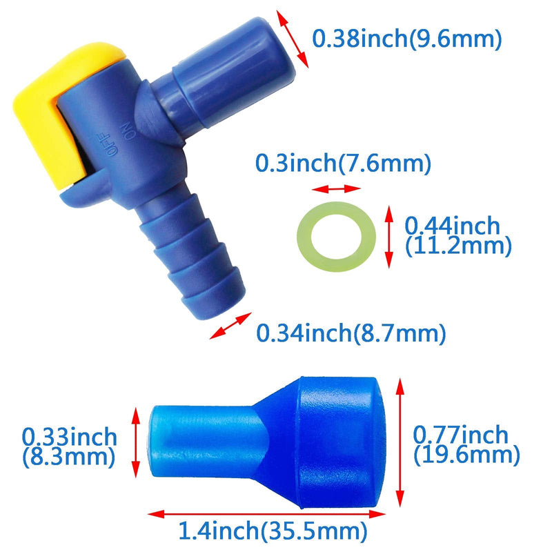 JMTEEA Bite Valve Replacement Mouthpiece Fit for Hydration Pack Bladder Water Backpack and Most Brands(4-Pack), with Shutoff Valve and Tube O-Ring 4 Colors Mixed - BeesActive Australia