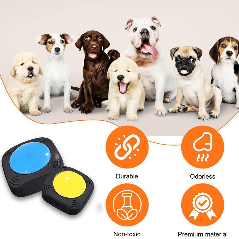 Dog Buttons for Communication - Set of 4 Recordable Communication Speech Buttons - Pet Training Buzzer - Talking & Speaking Button for Dog & Cat Training - Customized Sound - Dog Voice Command Buttons - BeesActive Australia