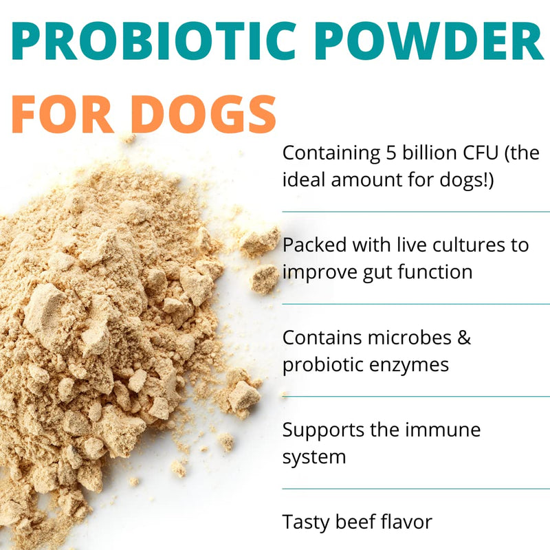 PET CARE Sciences Approx 120 Servings of Dog Probiotic Powder - Dog Probiotics and Digestive Enzymes - Enzyme Supplement for Dogs - Dog Digestive Support - Made in The USA - BeesActive Australia