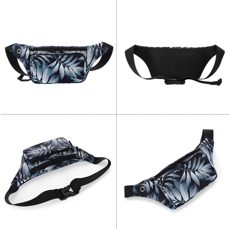 HUA ANGEL Fanny Waist Pack-Running Hiking Cycling Sport Casual Waist Bag Hip Pack Outdoor Travel Crossbody Sling Backpack for Men & Women Gradient leaves - BeesActive Australia