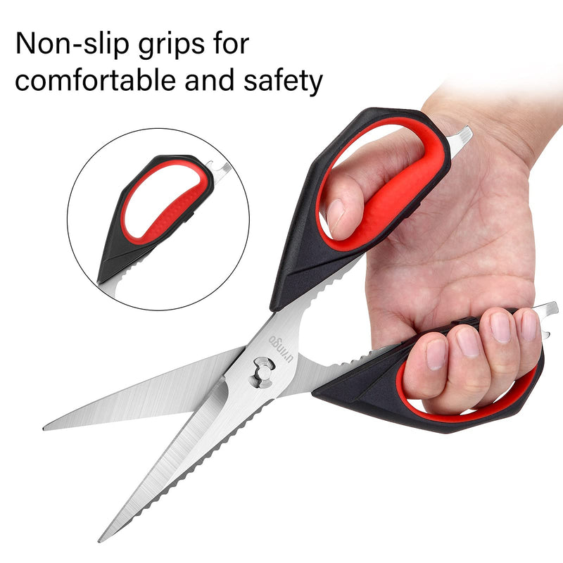 LIVINGO Kitchen Scissors, 2 Pack 9.25" Utility All Purpose Poultry Shears Heavy Duty Dishwasher Safe, Come Apart Sharp Stainless Steel Cooking Food Scissors for Cutting Meat, Chicken, Vegetable, Fish 2 Pack Kitchen Scissors - BeesActive Australia