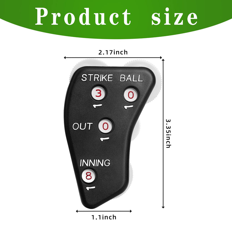 Watayo 4 Wheel Baseball Umpire Clicker -Black Umpire Indicator Gear -Practical Baseball Counter Clicker for Scorekeeper Recording Outs & Innings Balls 2pcs - BeesActive Australia