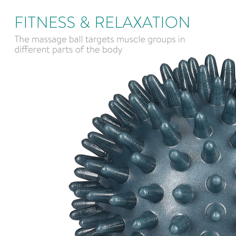 Navaris Spiky Massage Balls - Set of 2 - Hedgehog Balls for Self Massage - 1x Medium-Hard & 1x Harder Ball - Pair of Bumpy Massager Balls - � 8cm - BeesActive Australia