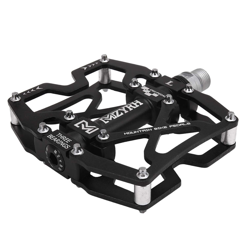 MZYRH Mountain Bike Pedals, Ultra Strong Colorful CNC Machined 9/16" Cycling Sealed 3 Bearing Pedals Black 3 Bearings - BeesActive Australia