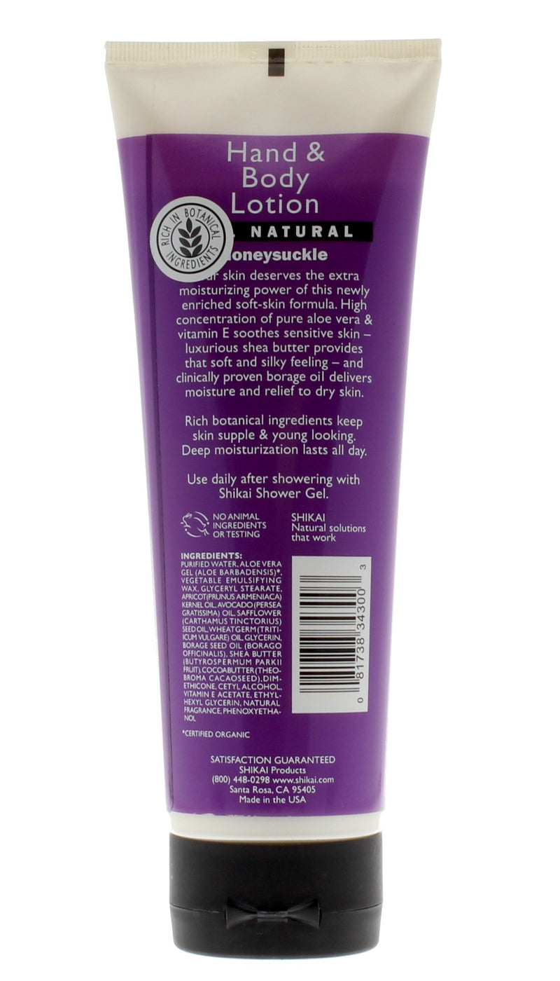 Shikai - Natural Moisturizing Hand & Body Lotion, Softens & Moisturizes Skin with Aloe Vera, Borage Oil & Shea Butter, Sensually Smooth Skin with Delicious Fragrances (Honeysuckle, 8 Ounces) Honeysuckle 8 Fl Oz - BeesActive Australia