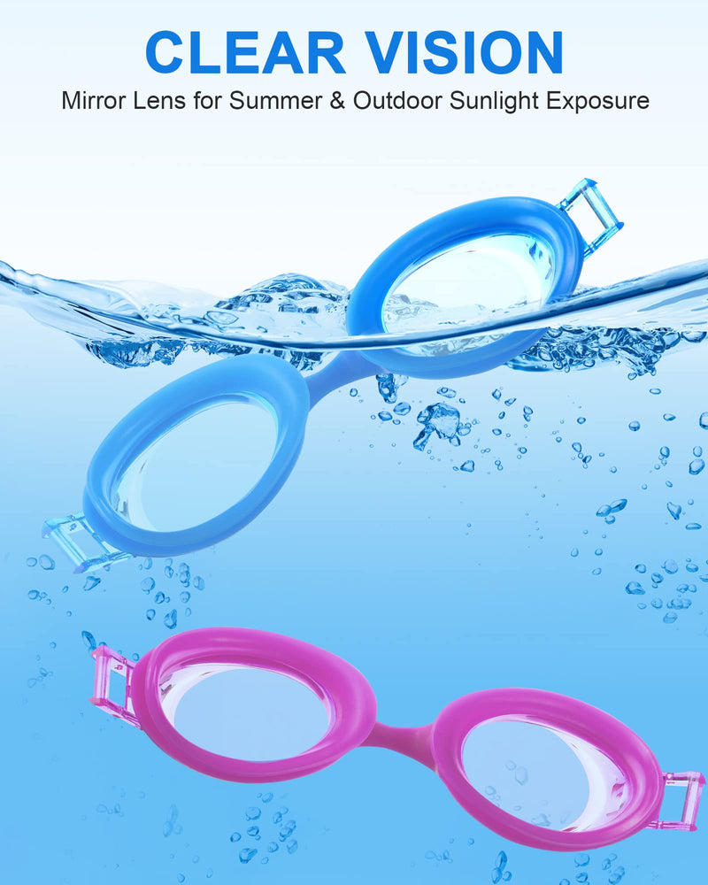 6 Pairs Swim Goggles for Kids 4-9 Clear Wide Vision Swimming Goggles Kids Anti Fog Pool Goggles Silicone Frame Children Goggles - BeesActive Australia