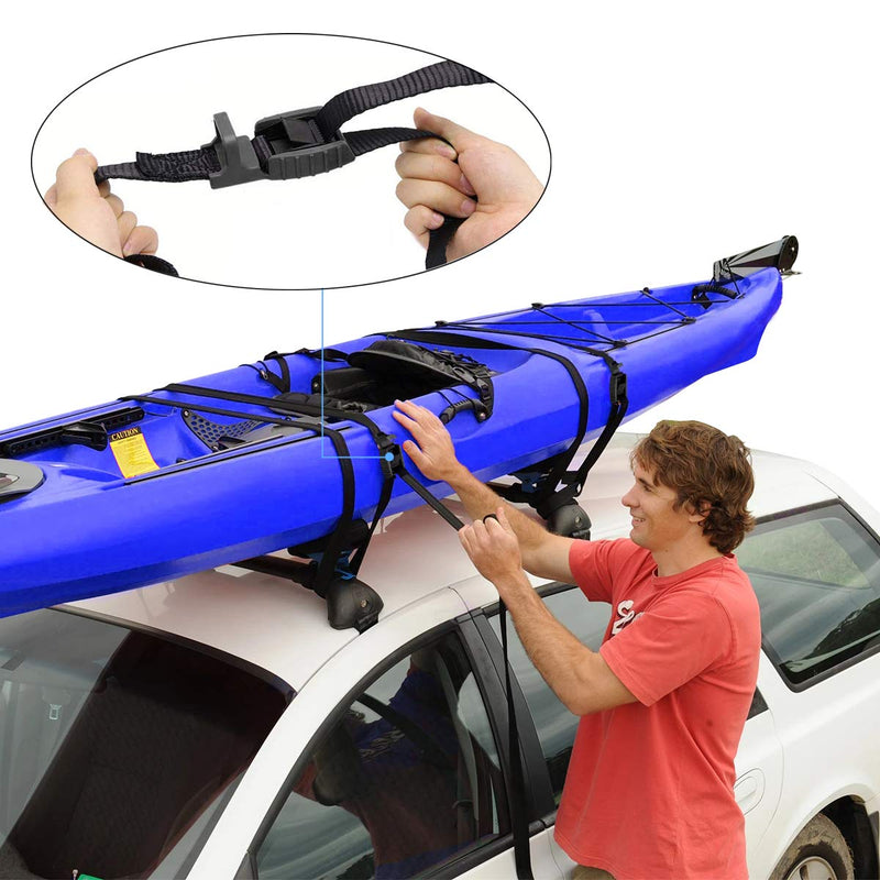 [AUSTRALIA] - Mind and Action 16 Foot Sturdy Tie Down Strap Lashing Strap with Rubber Padded Cam Lock Buckle,for Car Roof Rack,Kayak Canoe SUP Surfboard Tie Down,Boat Trailer Tow Strap(4 Pack) 