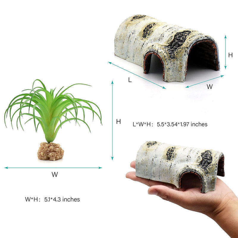 Reptile Hides and Caves Birch Tree Bark Trunk Habitats Decor Aquarium Decoration Wood for Lizard Geckos Snake Spiders Frogs Turtle Small - BeesActive Australia