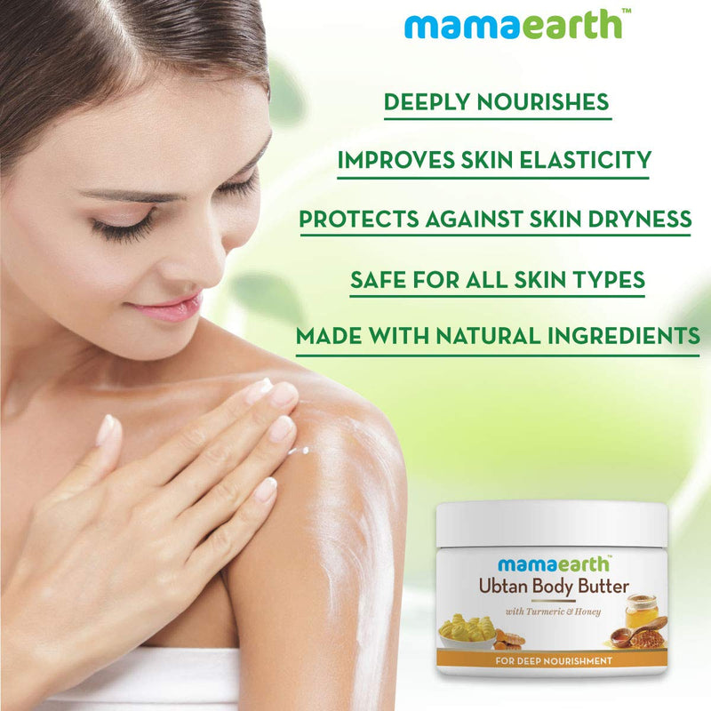 Mamaearth Ubtan Body Butter, For Dry Skin, For Winters, With Turmeric & Honey, For Deep Nourishment, 200g - BeesActive Australia