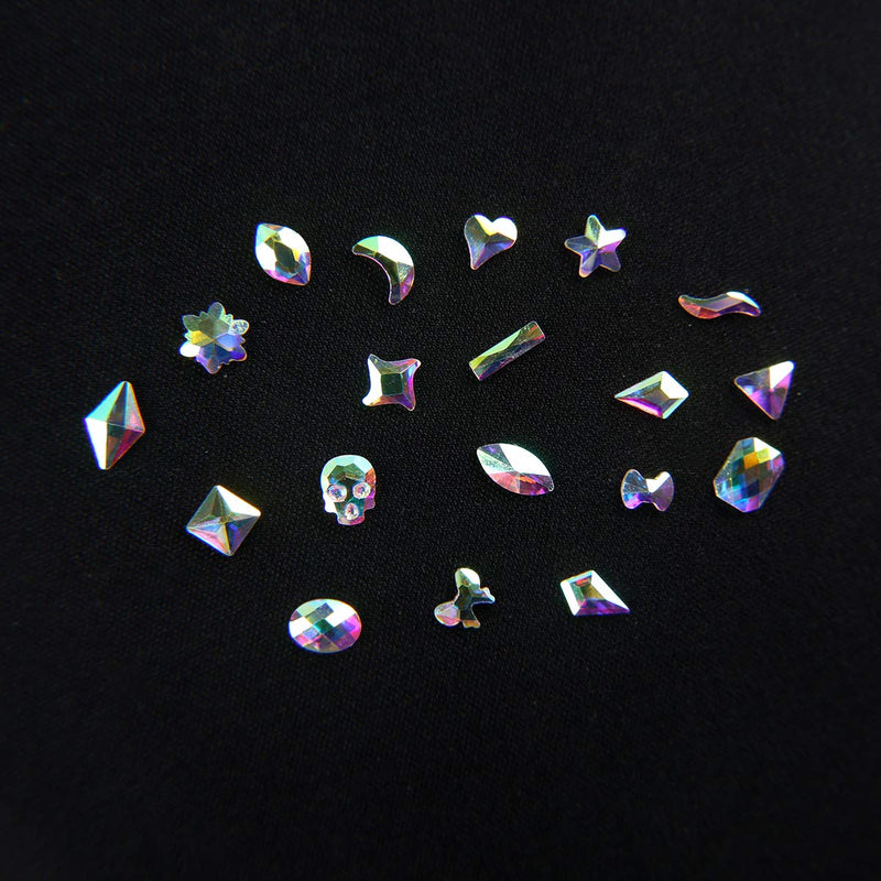 3312+120pcs Nail Crystal AB Rhinestones Set, Glass Round Stones & Multiple Shapes Gems and Micro Nail Pixie Beads for 3D Nail Art Kit - BeesActive Australia