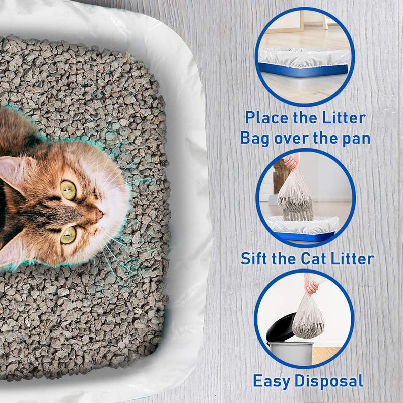 Alfapet Kitty Cat Pan Disposable, Elastic Sifting Liners- 5-Pack + 1 Solid Transfer Liner -for Large, X-Large, Giant, Extra-Giant Size Litter Boxes- with Easy Fit Sta-Put Technology - Pack of 2 - BeesActive Australia