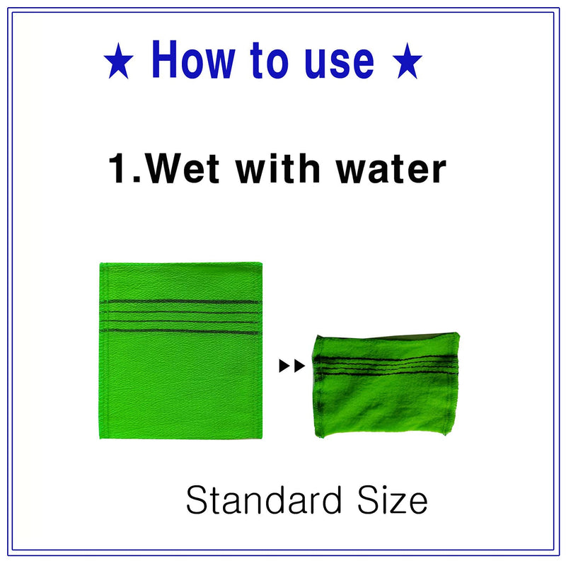 NOFIGO Variety Exfoliating Mitt and Body Wash Cloth Collection (LongGreen2 StandardGreen1 StandardRed1) Lg2 Sg1 Sr1 - BeesActive Australia