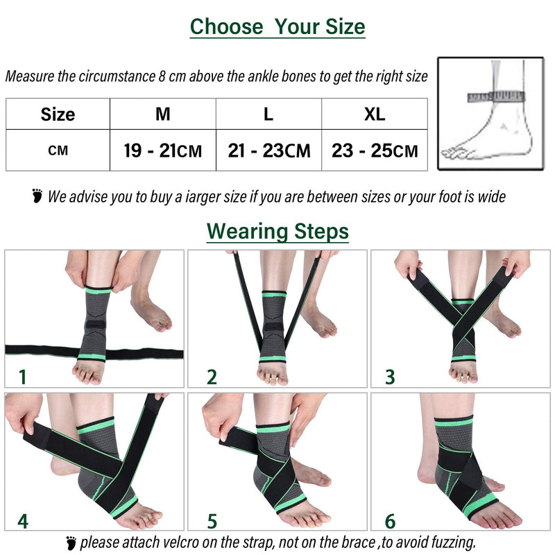 Ankle Support Brace, Adjustable Compression Ankle Support, for Men Women Achilles Tendon Support and Plantar Fasciitis, Stabilize Ligaments, Eases Pain Swelling and Sprained Ankle Pain (Large) Large - BeesActive Australia