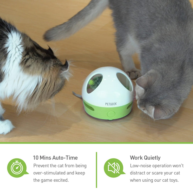 PETGEEK Interactive Cat Toy, Hide Mouse Cat Toy with Squeaky Mouse, Electronic Automatic Cat Toys with Catnip Filled Hidey Mouse, Cat Toys Interactive for Indoor Cats Exercise & Game green - BeesActive Australia