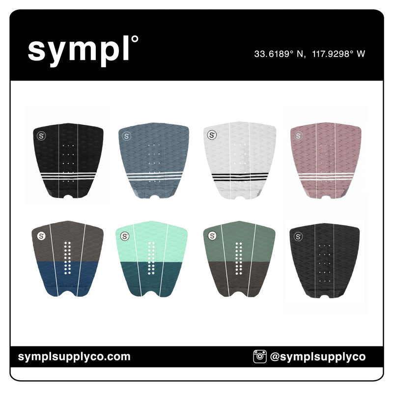 Sympl Surfboard Traction Pad  3 Piece Deck Pad for Surfing, Skimboarding  Maximum Grip  3M Adhesive  Fits Surfboards, Skimboard, Longboard, Fish [Black[ - BeesActive Australia