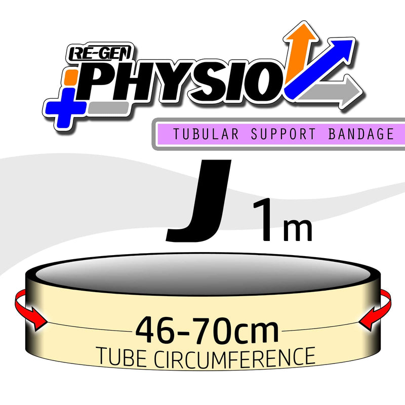RE-GEN Tubular Compression Fit Elasticated Support Bandage Dressng - Size J (18cm) for Limb Circumference 46-70cm - 1m Length - BeesActive Australia